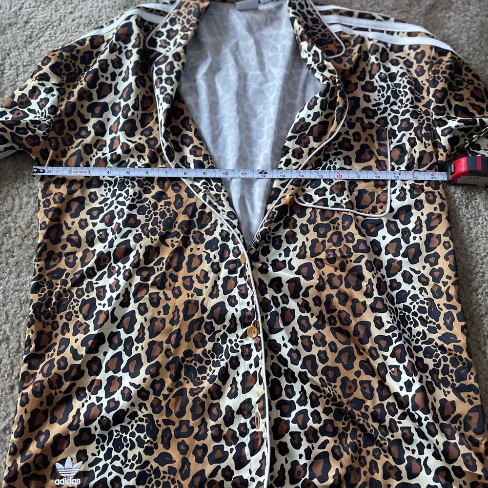 adidas Leopard Print Wide Leg Pants Set in Brown and Black - Picture 10 of 10